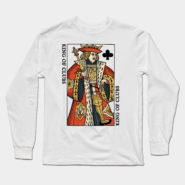 Classic Original Standard Character of Playing Card King of Clubs Long Sleeve T-Shirt by KewaleeTee